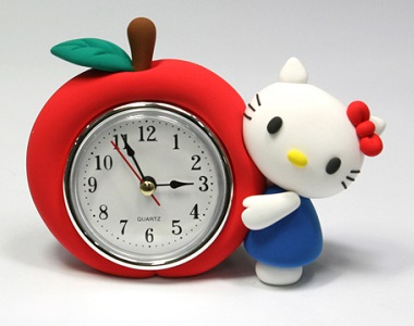 Hello Kitty hodiny z modelíny Jumping Clay - návod